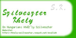 szilveszter khely business card